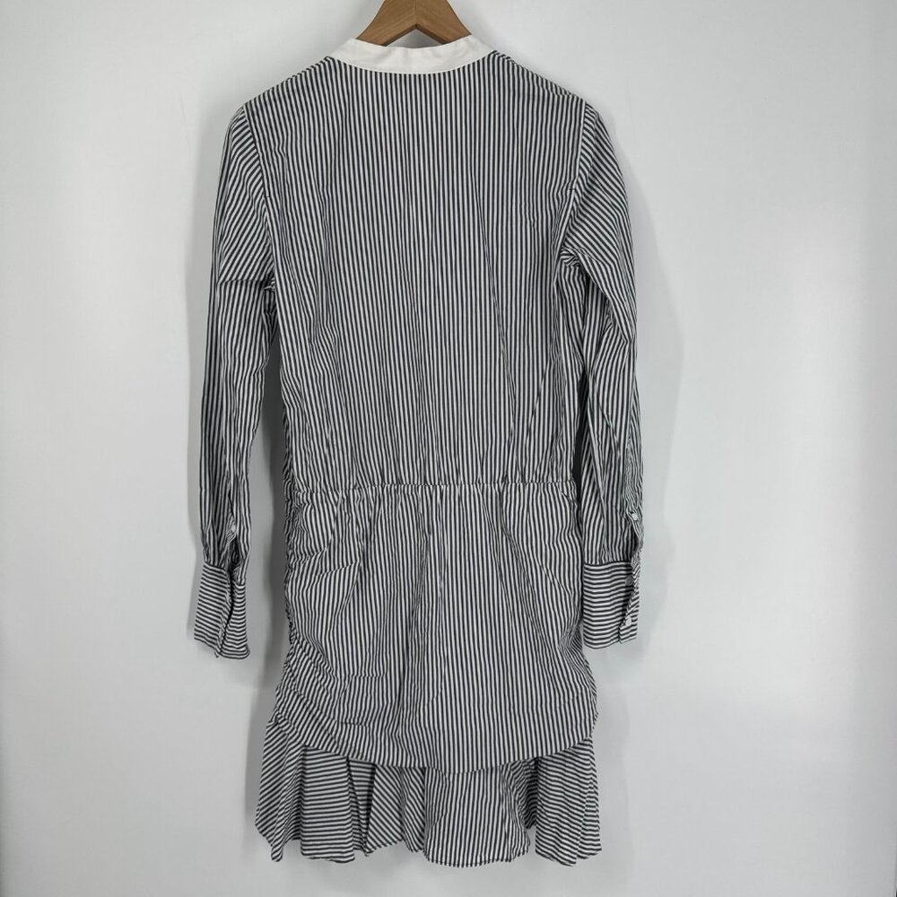 Veronica Beard Everett Gray Striped Ruched Long Sleeve Dress Size S - Picture 11 of 14
